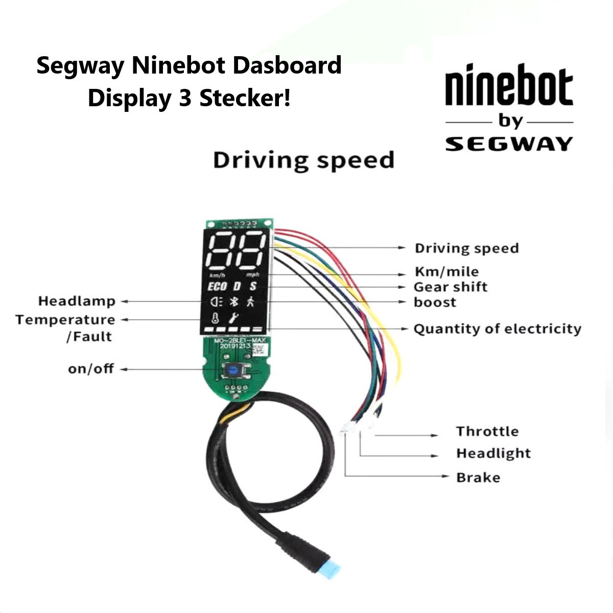 Dashboard-Display Segway Ninebot G30D/D2 3-Stecker!