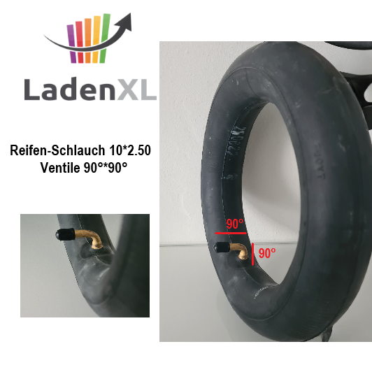 Reifen-Schlauch 10*2.50 Ventil 90°*90°