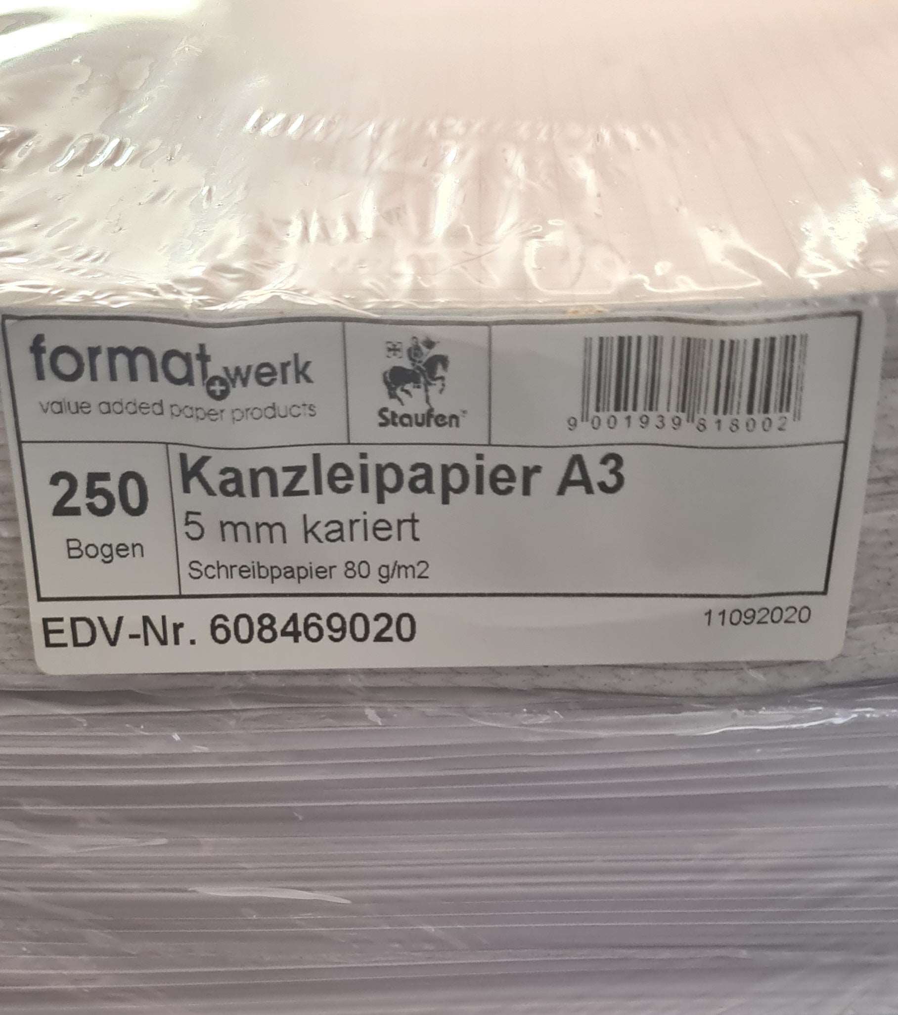 LANDRÉ Kanzleipapier DIN A3/DIN A4 liniert oder Kariert ohne Rand 250 Blatt