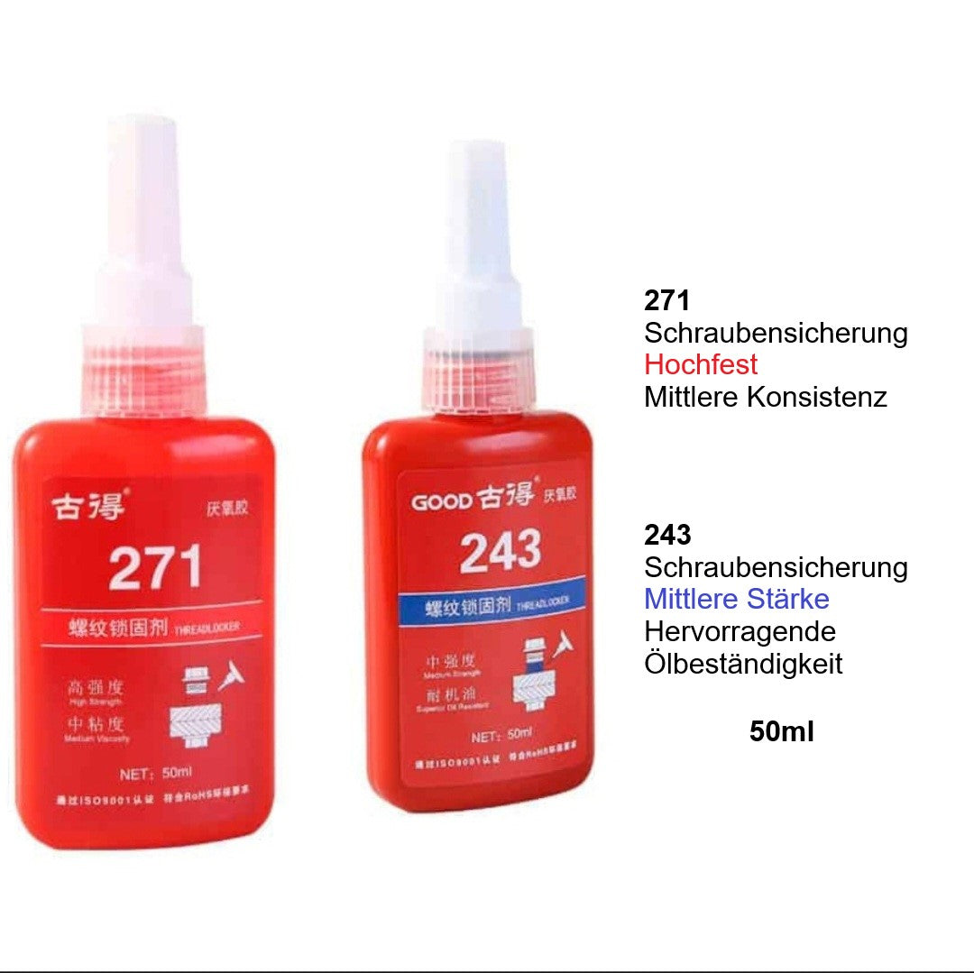 Schraubensicherung 271 / 243 Hochfest oder Mittelfest 50 ml