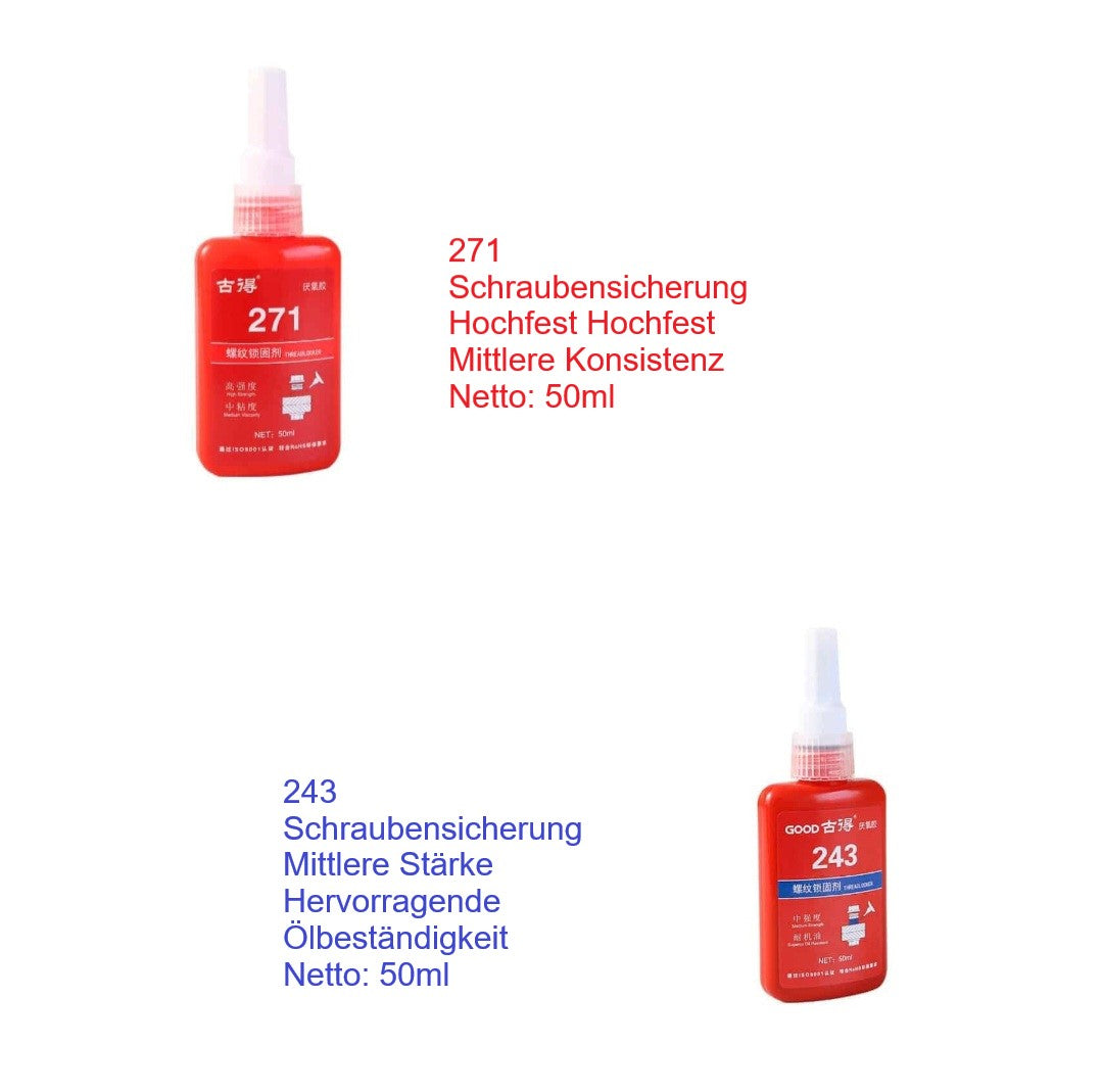 Schraubensicherung 271 / 243 Hochfest oder Mittelfest 50 ml
