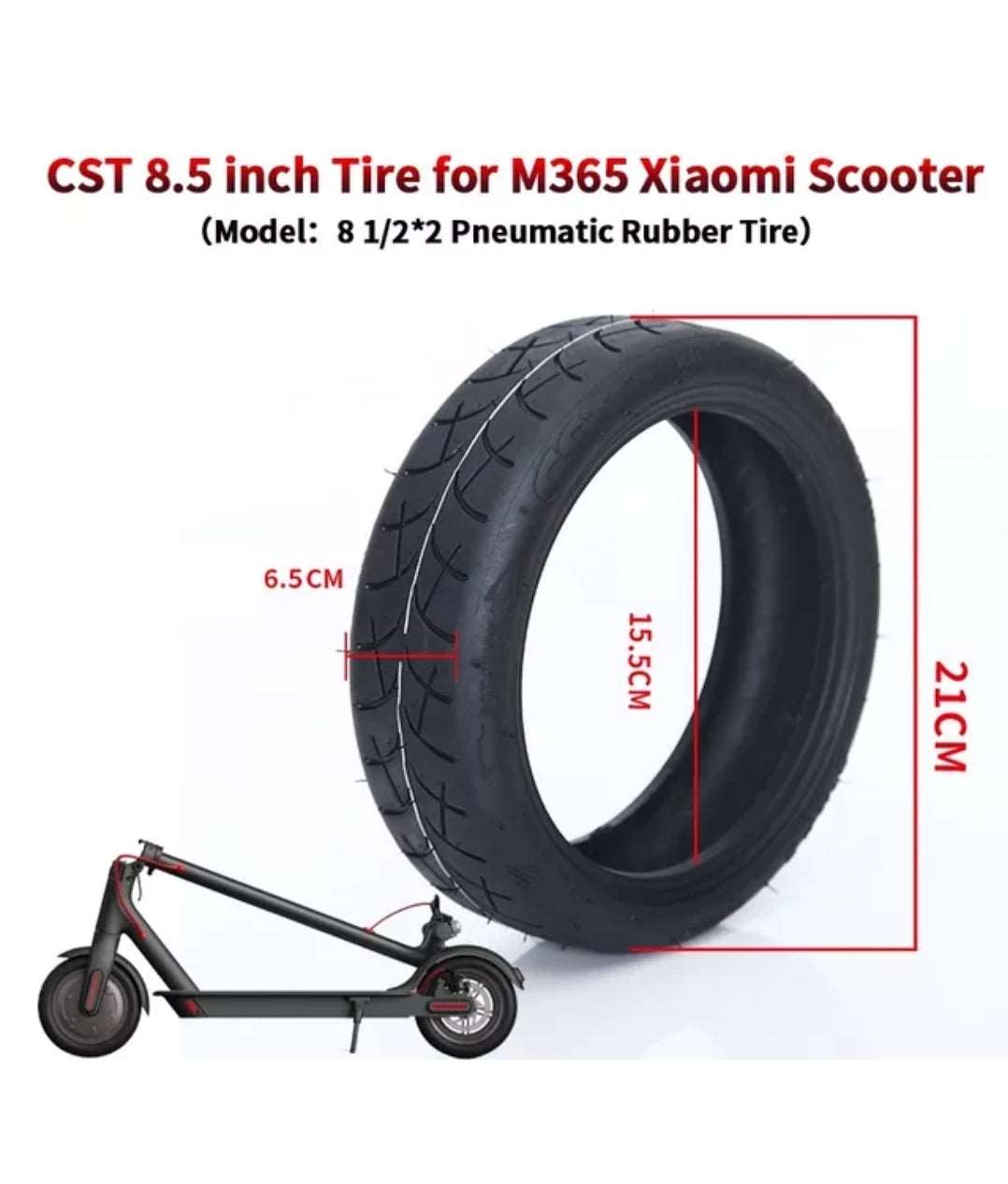 8,5 1/2x 2 CST Reifen Tubeless Gummi Für Xiaomi E-Scooter Modelle Zubehör CST